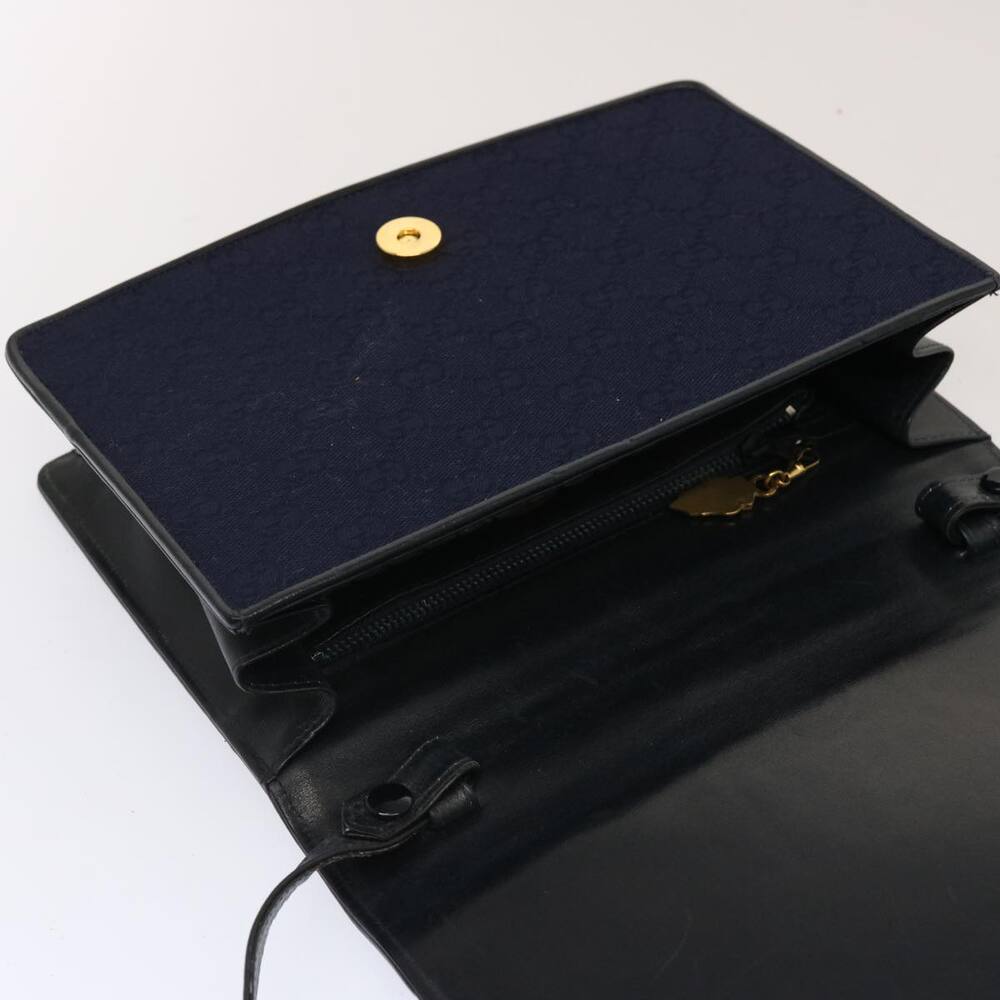 GUCCI GG Canvas Shoulder Bag Navy Black - Picture 14 of 16